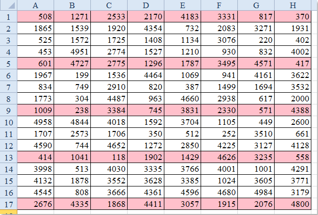 doc highlight every nth row 7