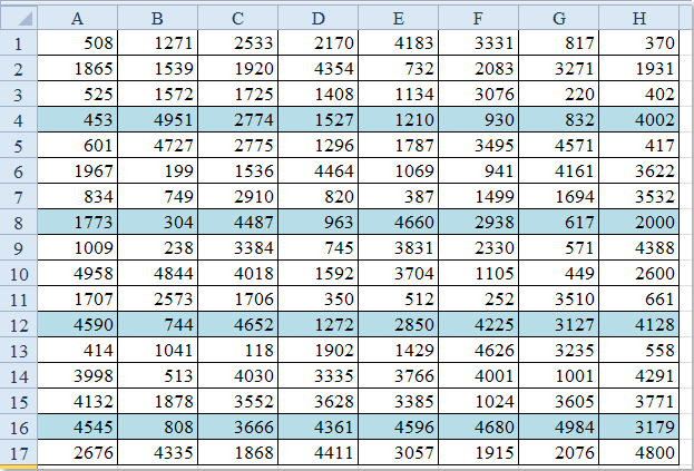 doc highlight every nth row 1