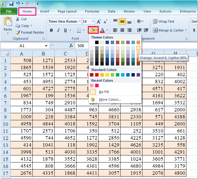 doc highlight every nth row 11