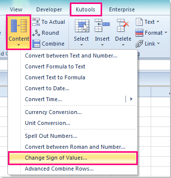 doc remove negative sign 6