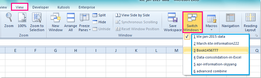doc switch multipl workbooks 1