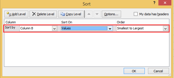 doc sort column keep intact row 4