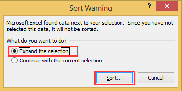 doc sort column keep intact row 3