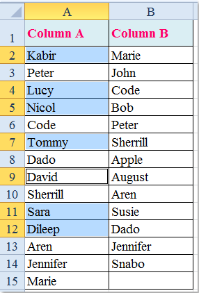 doc compare and list unique 9