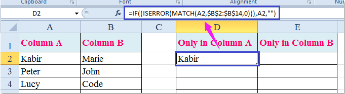 doc compare and list unique 2