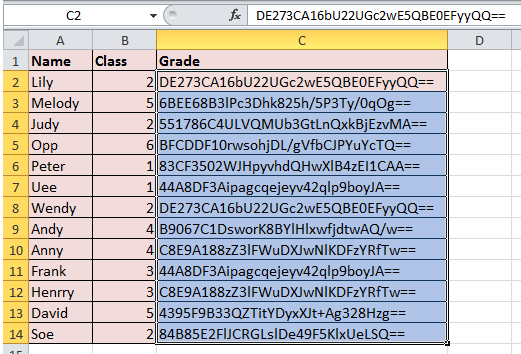 doc hide cell value 7