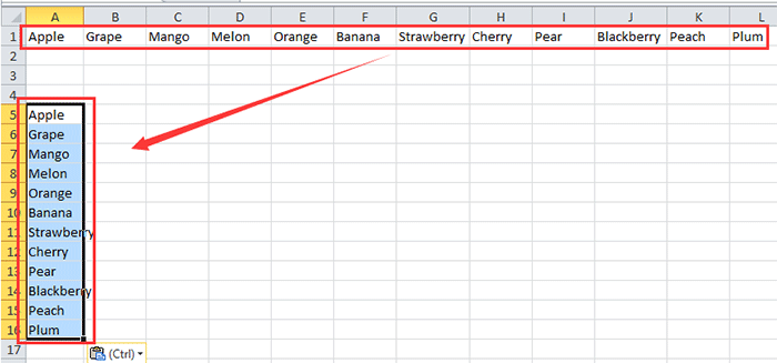 doc single row to range 7