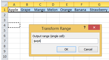 doc single row to range 10