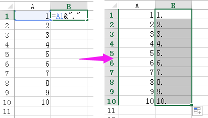 doc add period after number 2