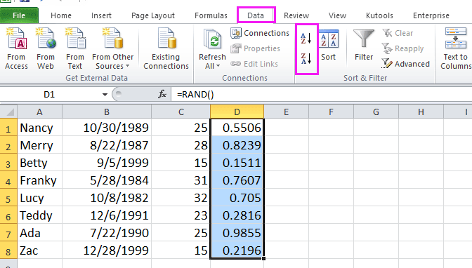 doc shuffle rows 5