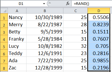 doc shuffle rows 4