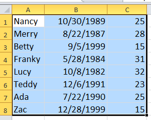 doc shuffle rows 1