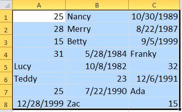 doc shuffle rows 13