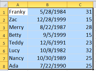 doc shuffle rows 11