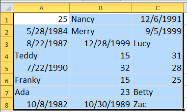 doc shuffle rows 12