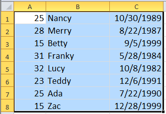 doc shuffle rows 8