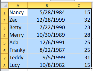 doc shuffle rows 14