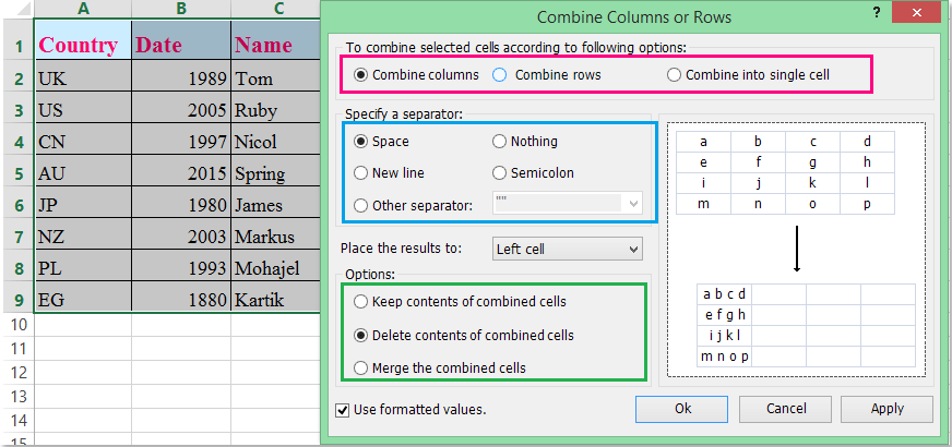 doc add space in concatenate 5