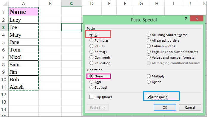 doc move cells horizontal 6