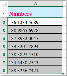 doc add space between number 8