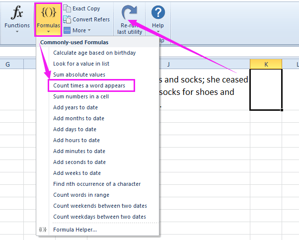 doc count word in a column 5