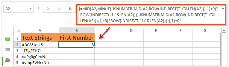 doc find first all numbers 1