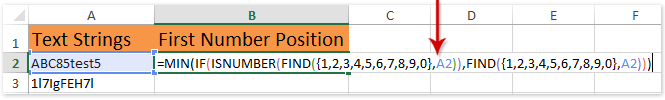 doc find first all numbers 3