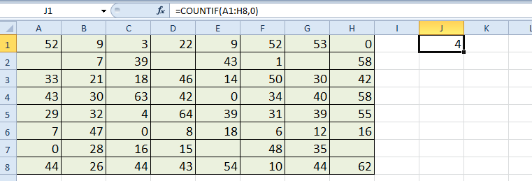 doc count zero nonblank 3