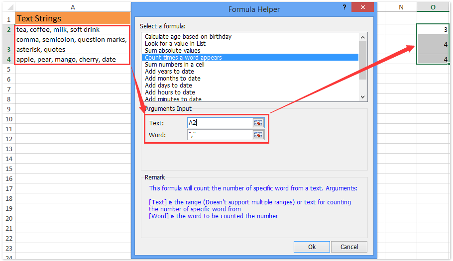 doc count specific chars comma 7