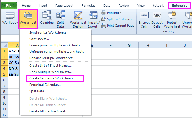 doc create sheet names by list 3