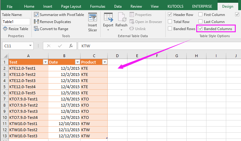 doc auto color alternating row 7