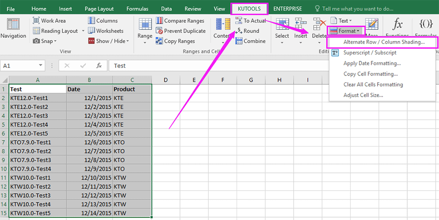 doc auto color alternating row 16