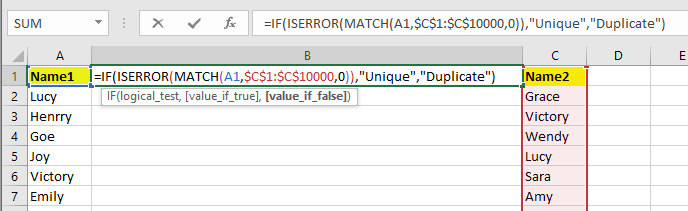 doc compare delete match 1