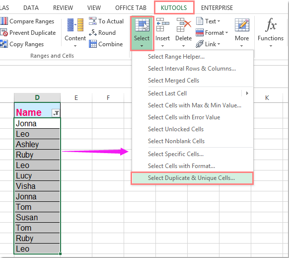 doc count uniques filtered list 3