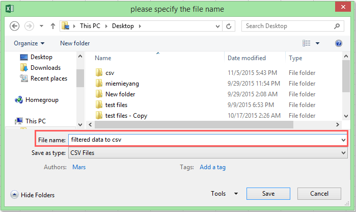 doc save filtered data as csv 7