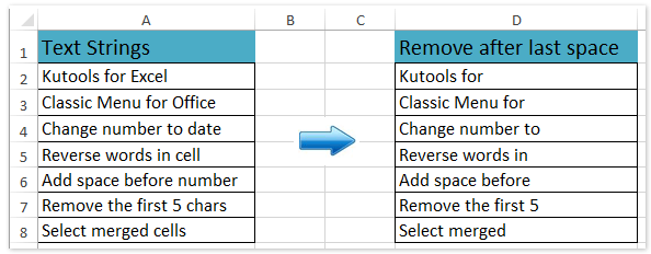 doc remove after first last space 2