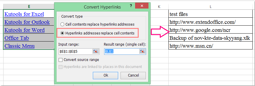 doc extract address from hyperlinks