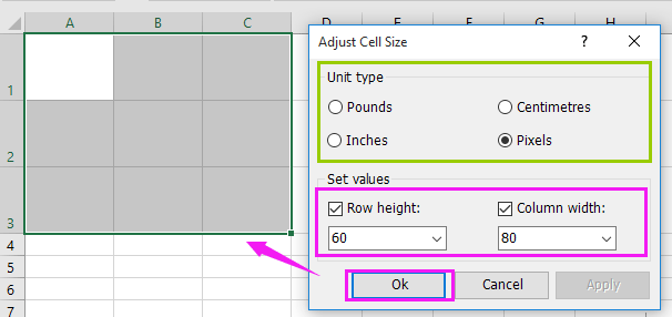 doc change cell size 7