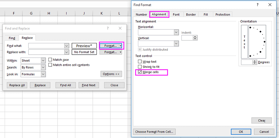 doc find replace merged cells 3