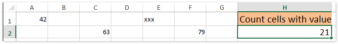 doc count cells with value 2