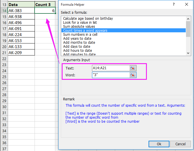 doc count frequency text 8