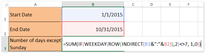 doc count days except sunday weekends 1