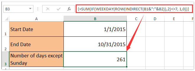 doc count days except sunday weekends 2