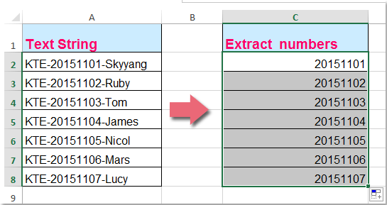 doc extract decimal numbers 7