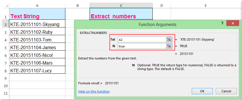 doc extract decimal numbers 5