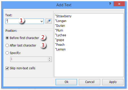 doc concatenate add quote marks 4