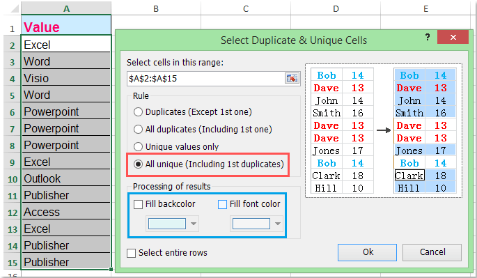 doc count same value only once 4