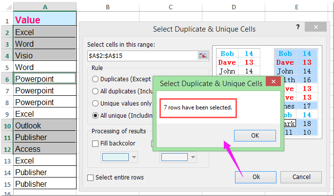 doc count same value only once 5