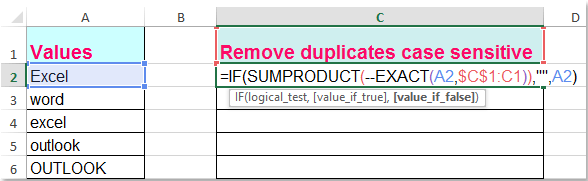 doc remove case sensitive 2