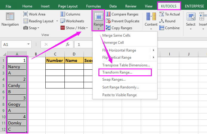 doc rows to columns rows 4